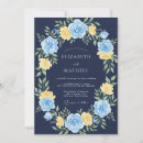 Search for navy blue yellow wedding invitations Botanical