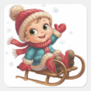 Search for children sledding stickers Winter
