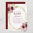 Search for burgundy baby shower invitations Watercolor