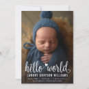 Recherche de hello birth announcement cards Typographie