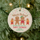 Search for gingerbread ornaments First christmas