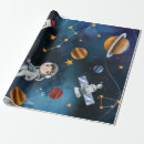 Search for space rocket kids wrapping paper Planets