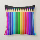 Recherche de crayon de couleur coussins Arc en ciel