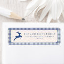 Search for blue gingham return address labels Retro