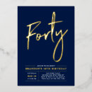 Search for blue 40th birthday invitations Adult birthday party
