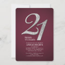 Search for burgundy 21st birthday invitations Typography