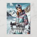 Recherche de fille de ski cartes postales Snowboard