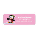 Search for cute penguin return address labels Pink