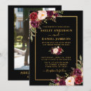 Search for rose gold and red wedding invitations Watercolor burgundy floral
