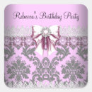 Search for pink and grey birthday party stickers Floral