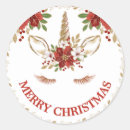 Search for red poinsettia stickers Winter