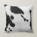 Search for black and white cow pillows Western