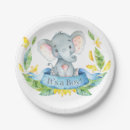 Search for elephant baby shower plates Blue