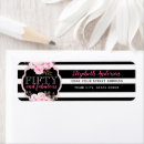 Search for black and white stripes return address labels Girly