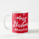 Search for red and white snowflakes mugs Typography