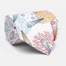 Search for seashell pattern ties Coral
