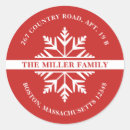 Search for snowflake return address stickers Red