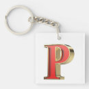 Search for letter p keychains Gold