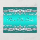 Search for teal silver save the dates Bridal