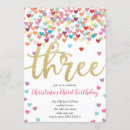 Search for three birthday invitations Rainbow