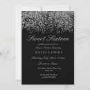Search for black silver sweet 16 invitations Grey