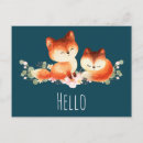 Recherche de petit renard cartes postales Aquarelle