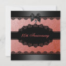 Search for coral wedding anniversary invitations Damask