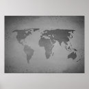 Search for black and white world map posters Grey