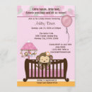 Recherche de monkey baby shower invitations Rose