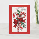 Search for vintage candy cane christmas cards Holly