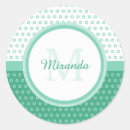 Recherche de pois vert et blanc autocollants Moderne