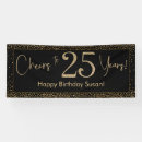 Search for 25th birthday decor Black and gold
