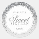 Search for silver sweet sixteen stickers Glitter