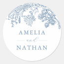Search for floral vintage wedding stickers Blue