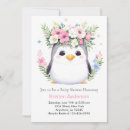 Search for girl penguin invitations Watercolor