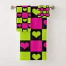 Search for pink black hearts bath towels Trendy