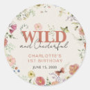 Search for flower 1st birthday stickers Wildflower