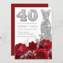Search for red and silver birthday invitations Flowers
