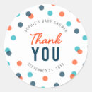 Search for orange baby shower stickers Thank you