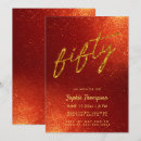 Search for red and gold 50th birthday invitations Simple