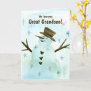 Search for for great grandson christmas cards Snowman