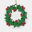 Search for holly wreath ornaments Red holly berries
