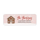 Search for gingerbread house return address labels Pink