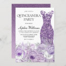 Search for purple dress quinceanera invitations Silver