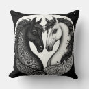 Recherche de cheval noir et blanc coussins Équin