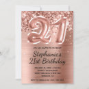 Search for rose gold balloons 21st birthday invitations Modern