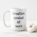 Search for genius at work mugs Creative