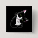 Recherche de félin badges Chat noir et blanc