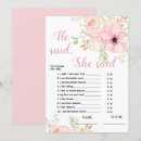 Recherche de game bridal shower invitations Floral