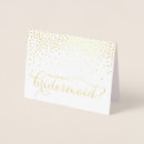 Search for bridesmaids note cards Gold foil